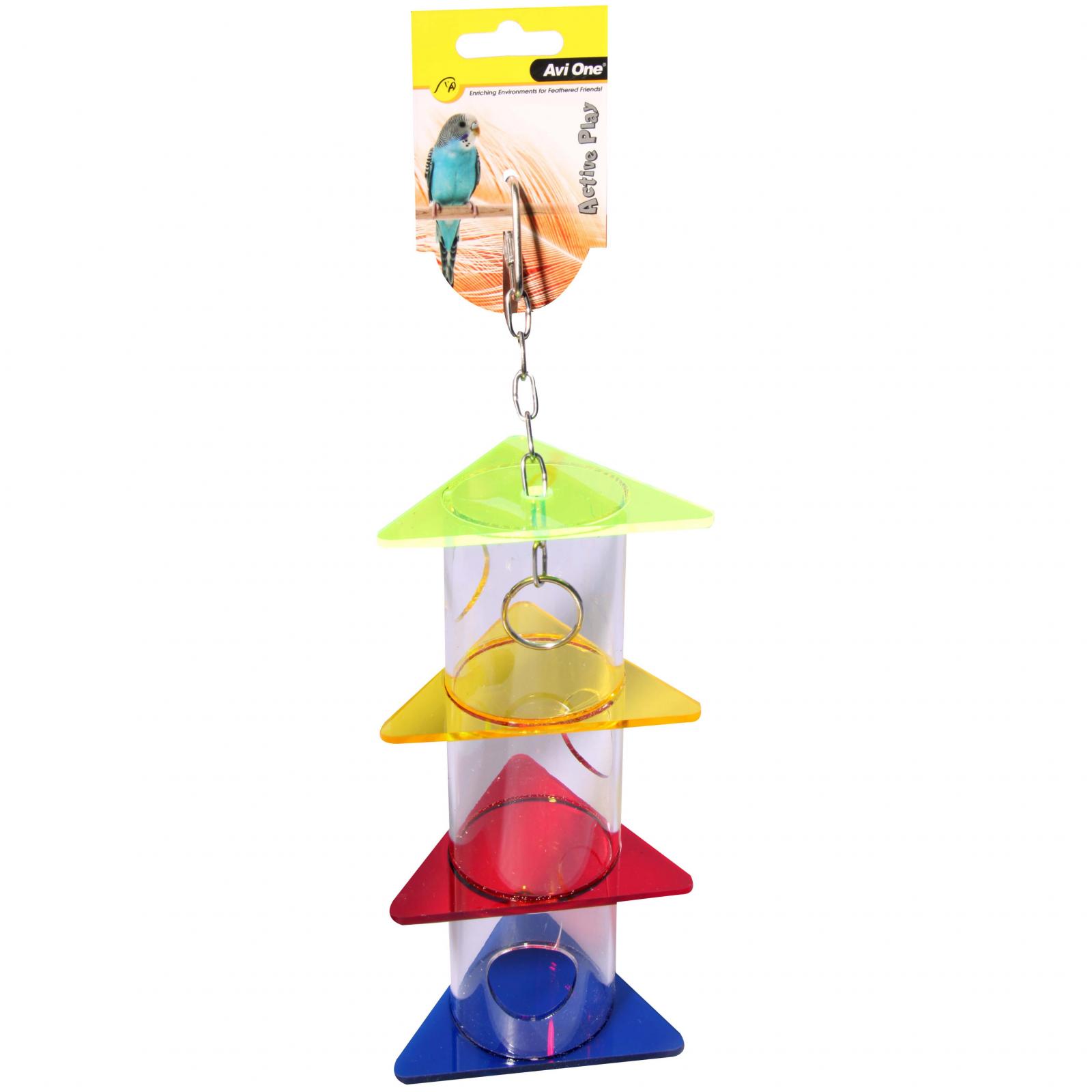 Acrylic Foraging Triangles Stack Parrot Toy Pet