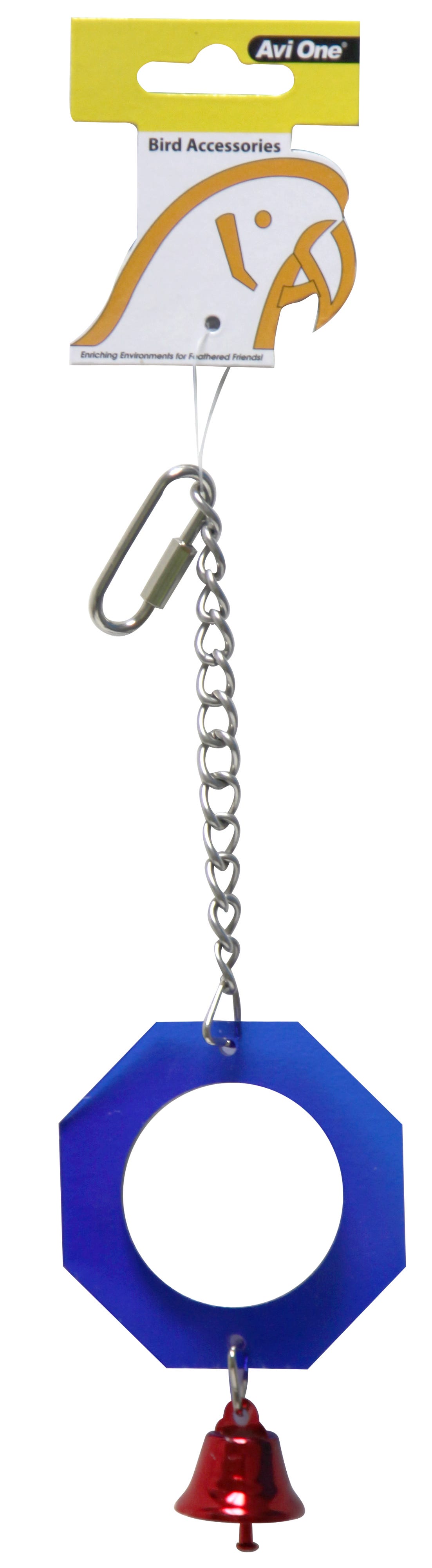 Acrylic Mirror with Bell Bird Toy Pet