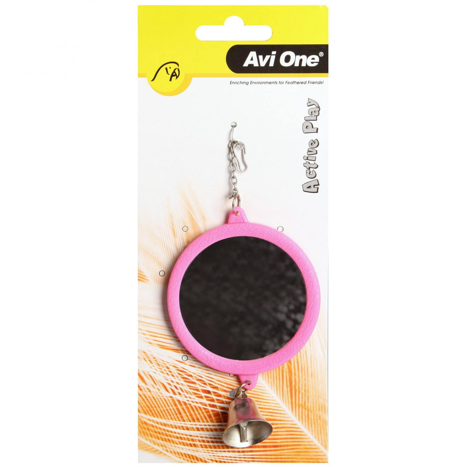 Bird Toy Round Mirror with Bell Pet