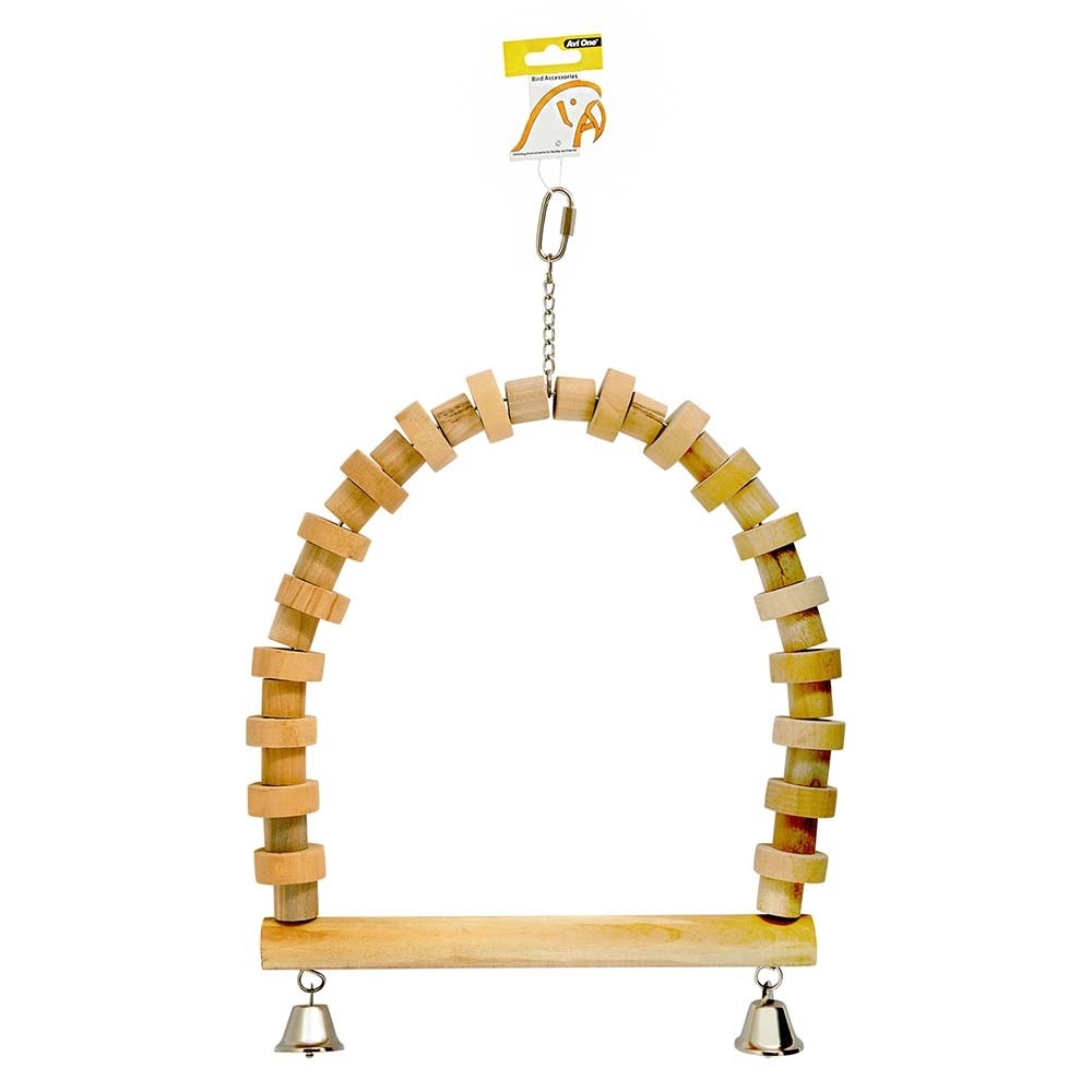 Natural Wood Swing Bird Toy Pet